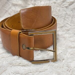 Vintage Hickok Belt Makers, Carmel Brown Cowhide Leather Gold Tone Buckle, M